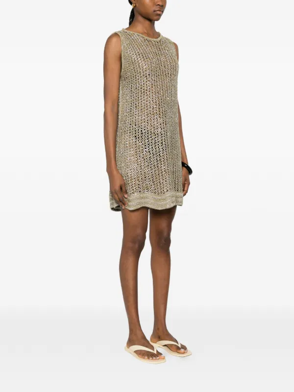 open knit mini dress Black Open Knit Cover Up Dress - Mini Dresses