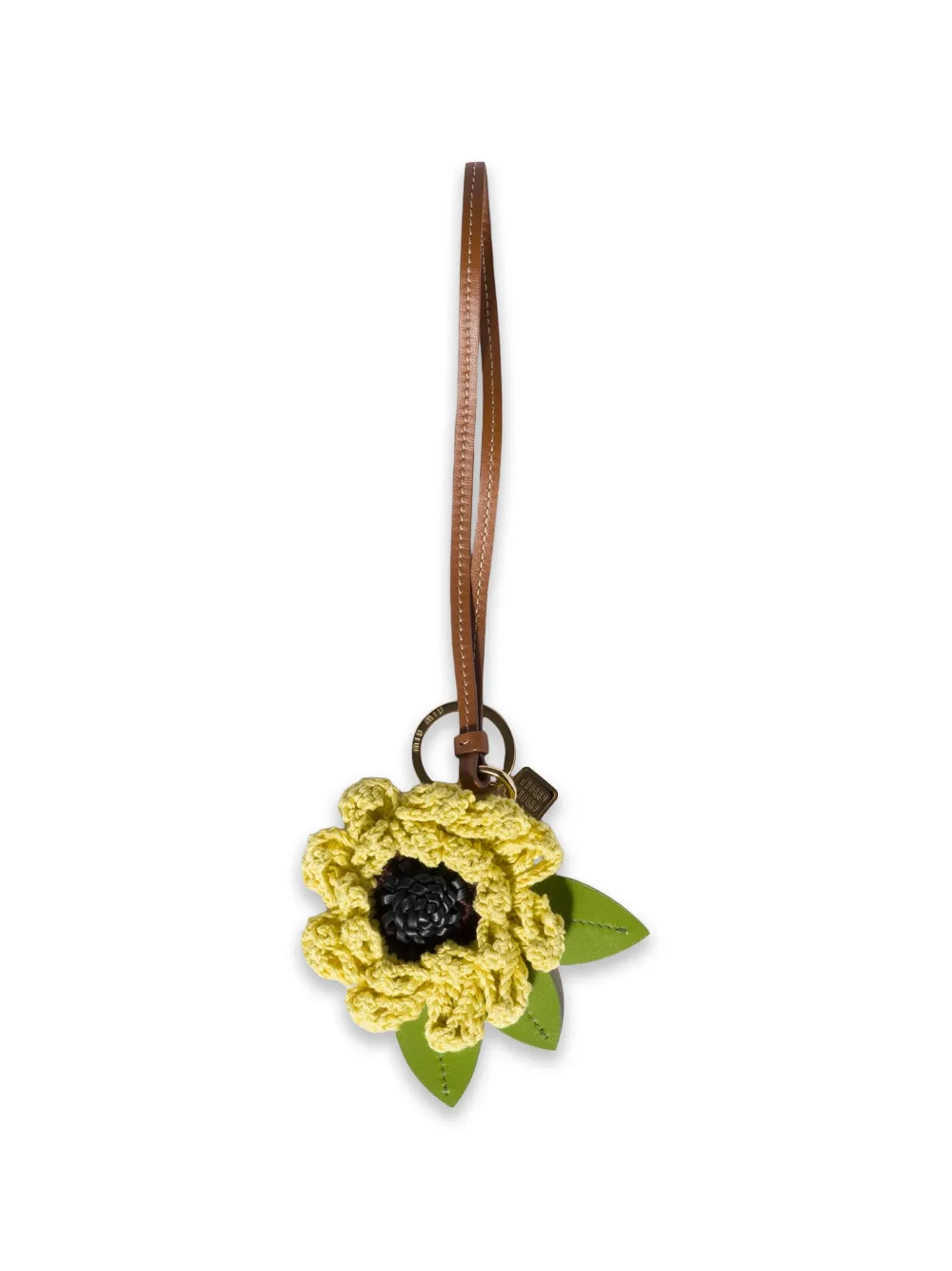 Miu Miu fabric and leather key ring trick - Gelb