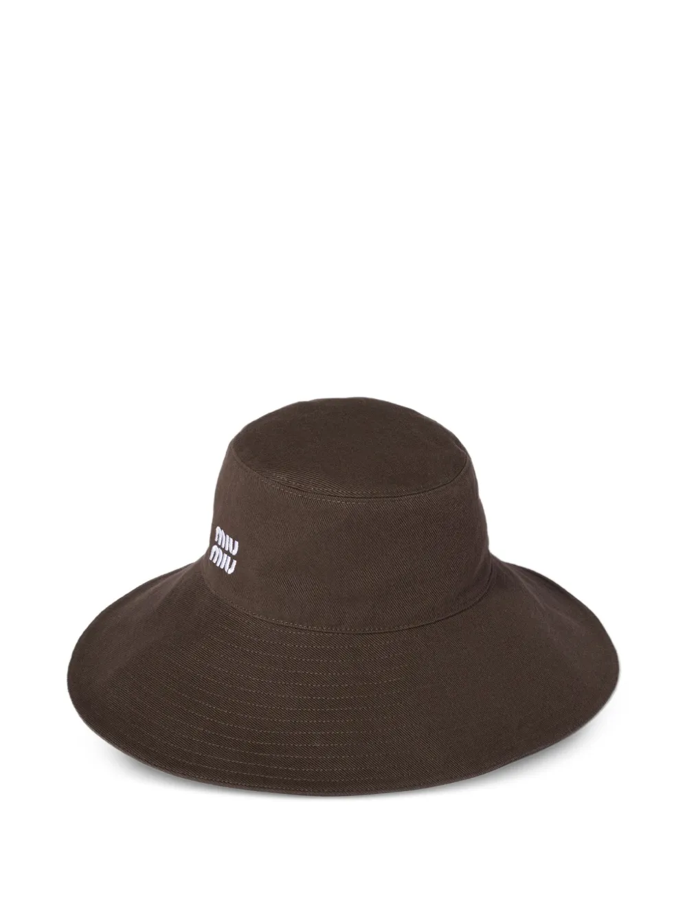 Miu Miu denim hat - Marrone