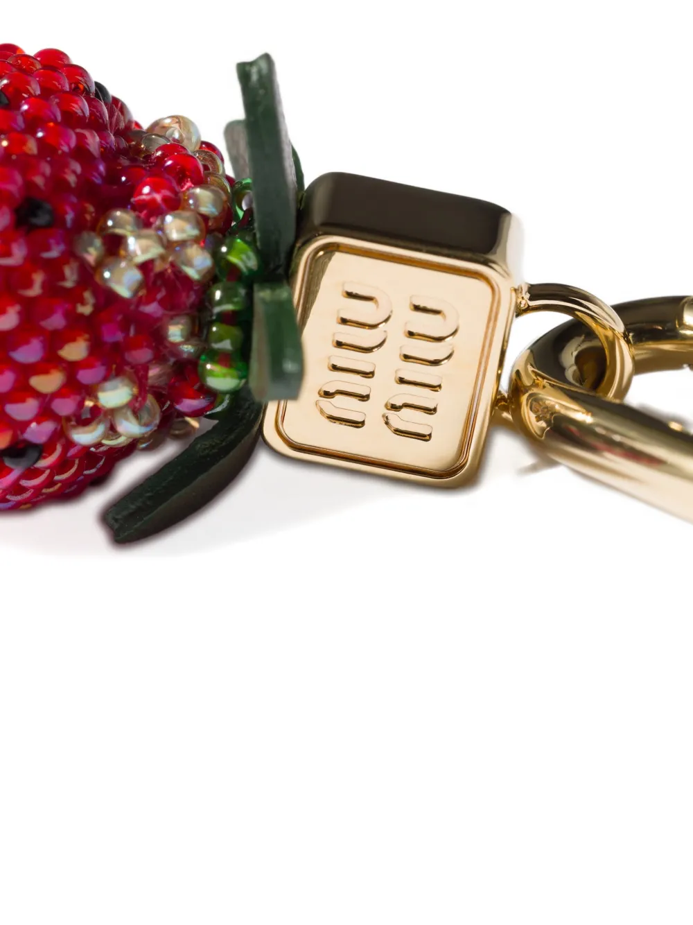  Miu Miu Beads And Leather Micro Trick - Gold 