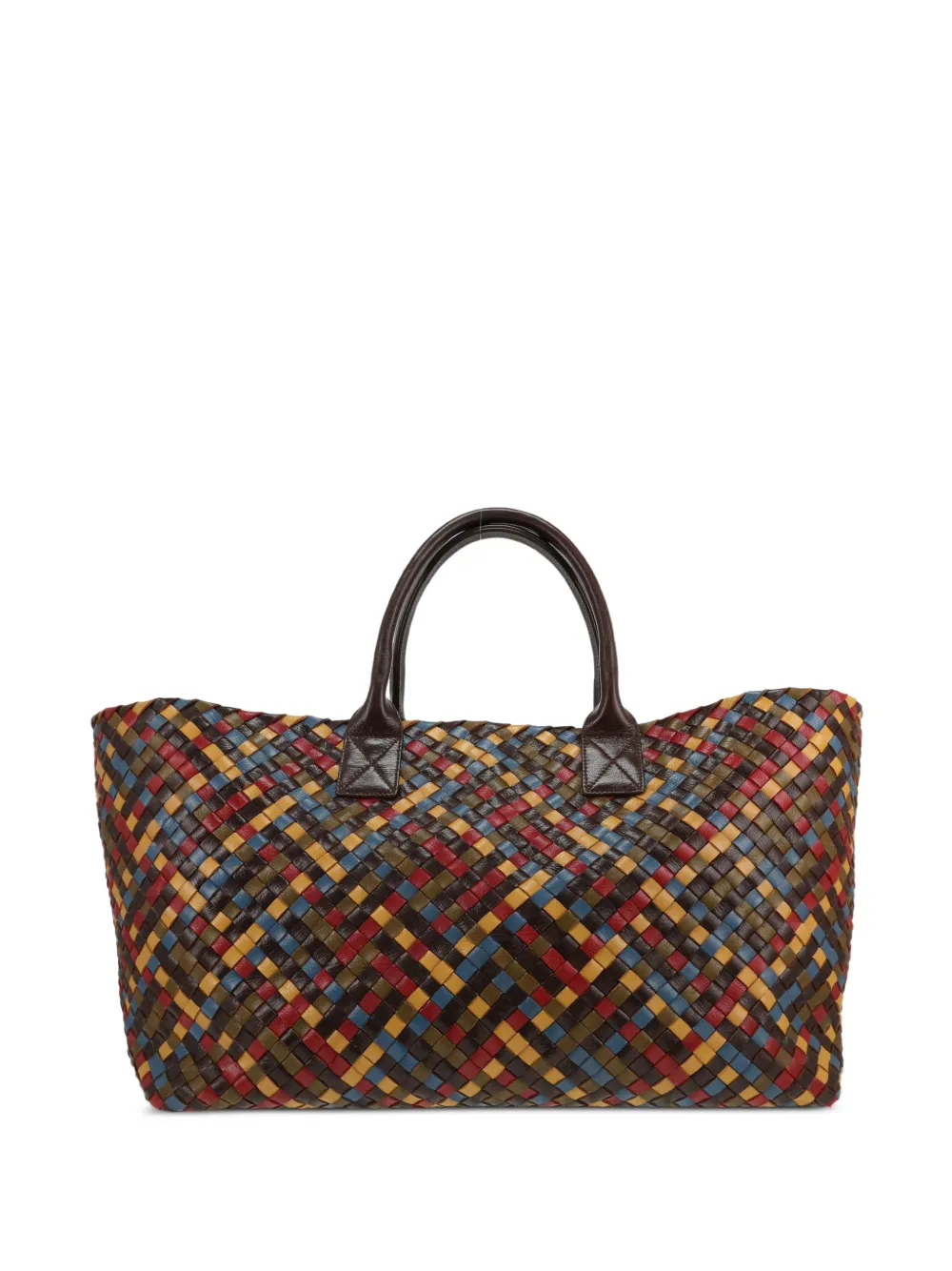 Bottega Veneta Pre-Owned 2010s large Cabat intrecciato-leather tote bag - Marrone