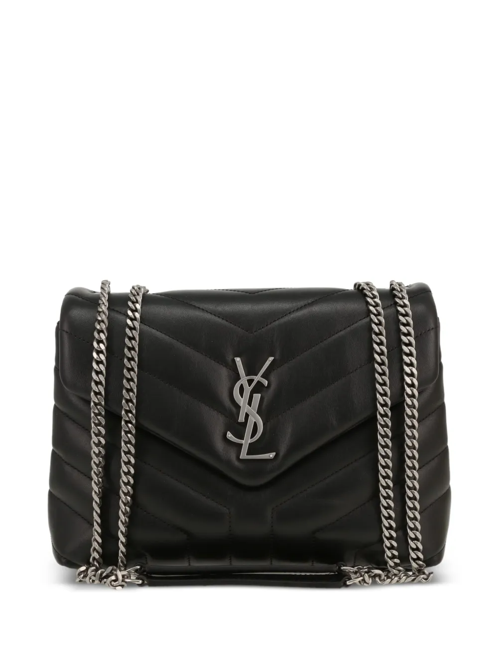 Saint Laurent Pre-Owned Borsa a spalla LouLou piccola trapuntata con motivo chevron - Nero