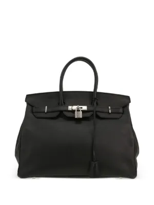 HERMES Birkin ブラック レザー ハンドバッグ 即決価格 Hermès Pre-Owned Birkin 25 Handbag | Black | FARFETCH