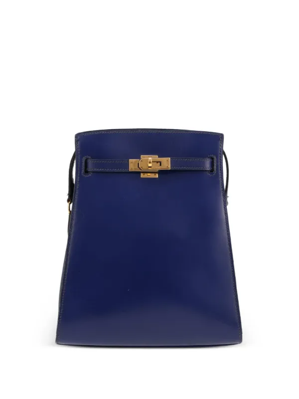 Hermès Pre-owned 1989 Adjustable Strap Leather Shoulder Bag in Blue