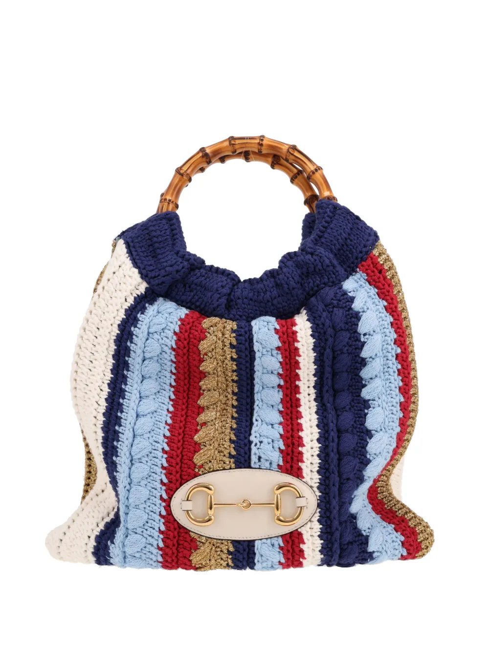 Gucci Pre-Owned bamboo handle leather handbag - Blu