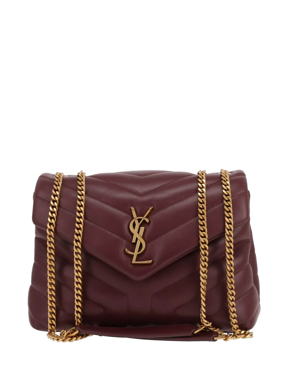 Saint Laurent Pre-Owned 2020s small Loulou Chevron-quilted shoulder bag - Rosso