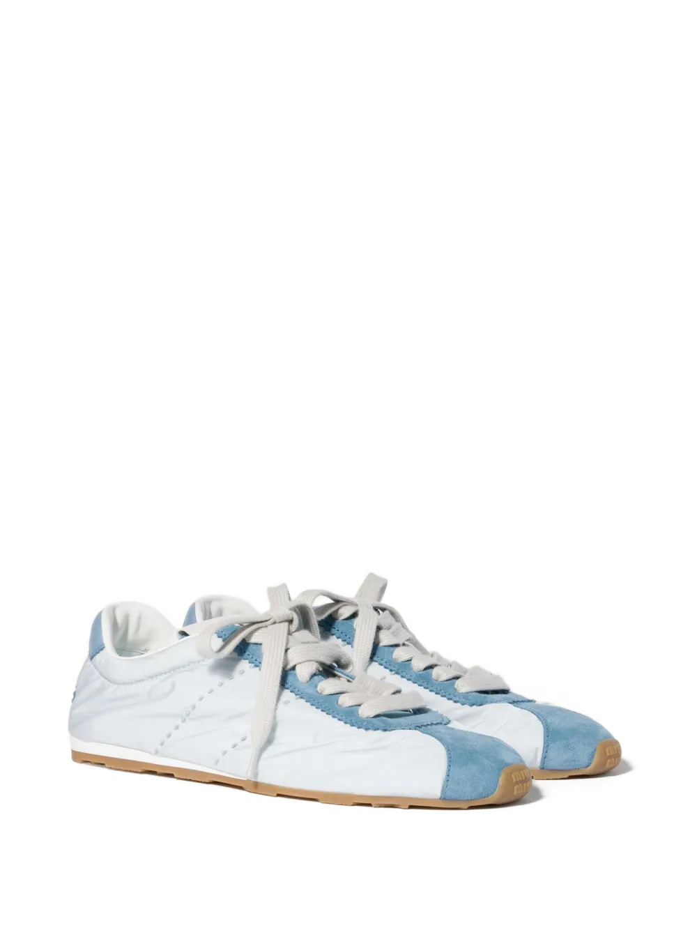 Miu Plume technische stoffen en suède sneakers Blauw