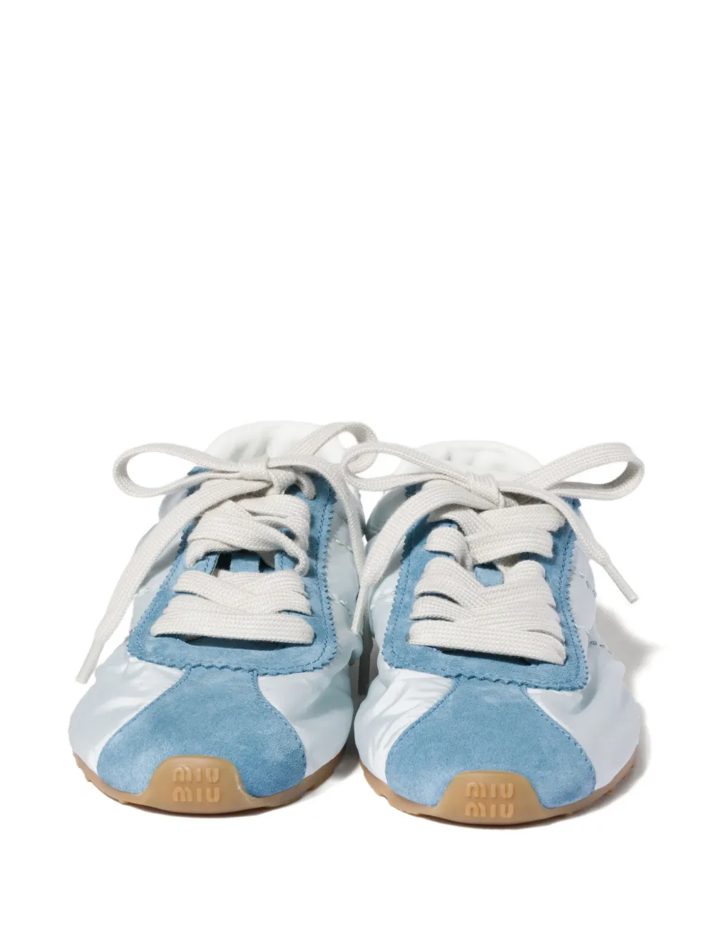 Miu Plume technische stoffen en suède sneakers Blauw