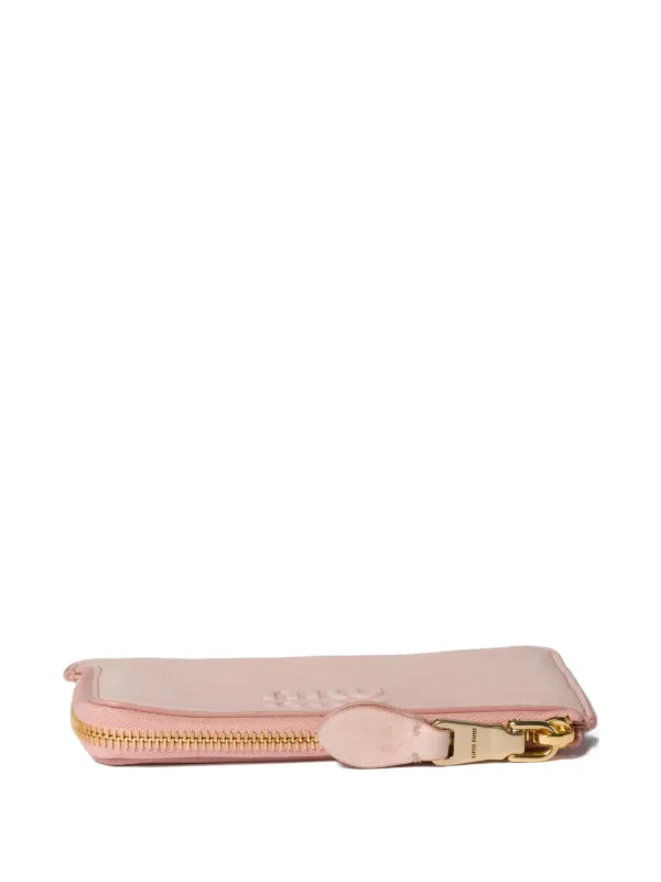 Miu Miu ナッパレザー エンベロープ カードケース | ピンク | FARFETCH JP