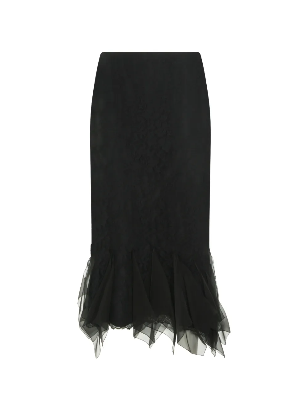 Valentino Garavani ruffled silk skirt - Nero
