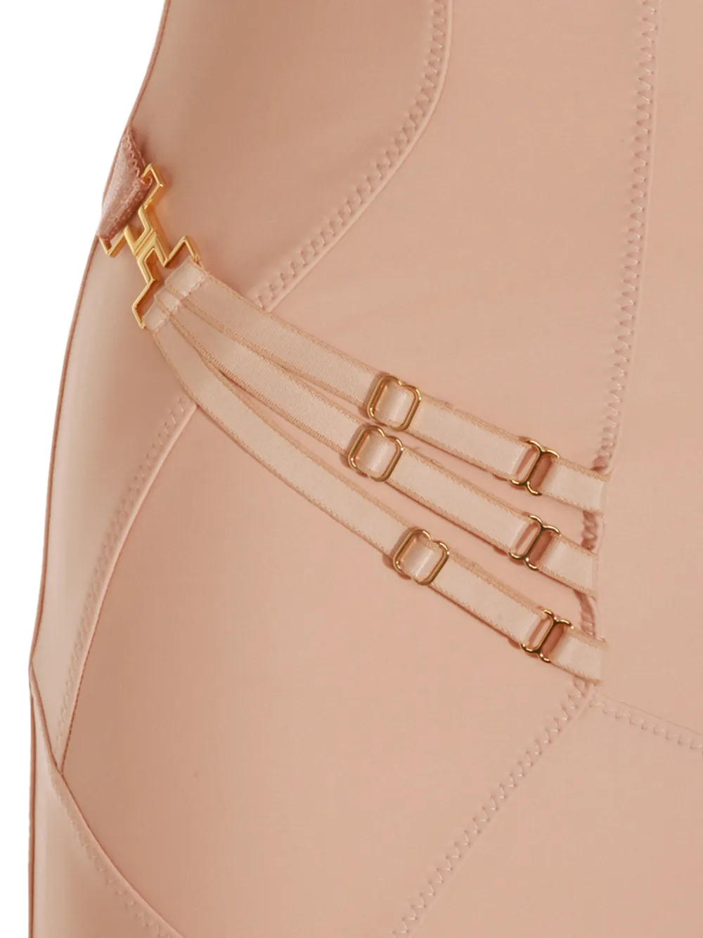 Elisabetta Franchi Midi-jurk met bandjes Beige