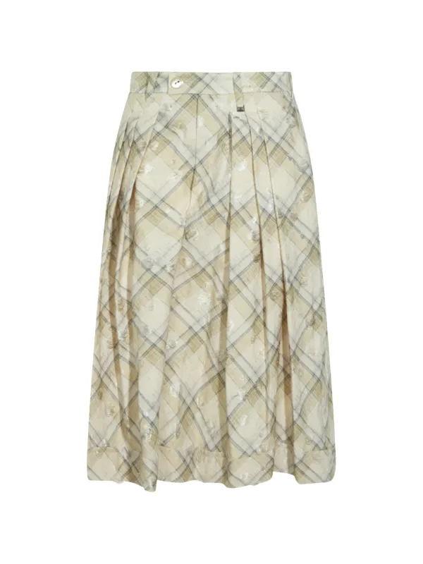 Vivienne Westwood Plaid-check Cropped Trousers in Neutrals
