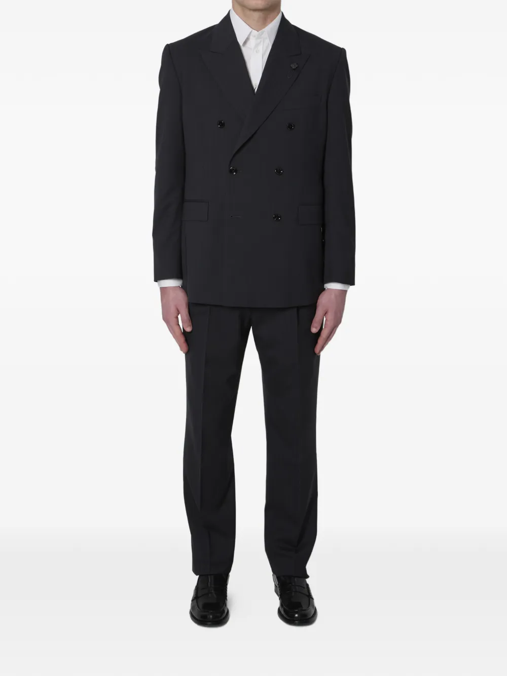 Lardini double-breasted peak-lapels suit - Grau