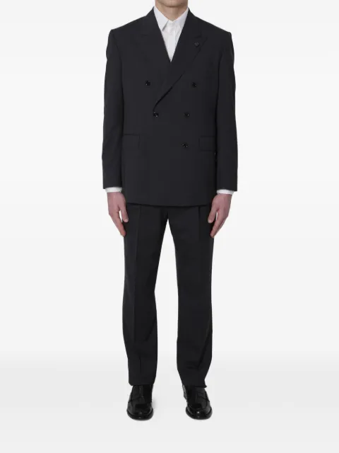 Lardini double-breasted peak-lapels suit