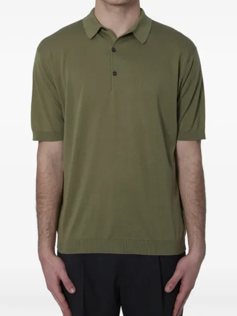 John Smedley buttoned ribbed polo shirt