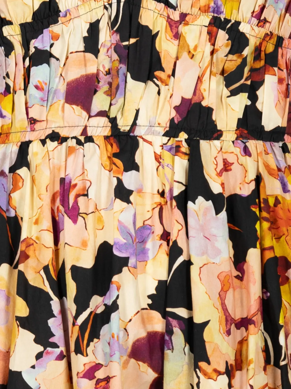 Ulla Johnson Vidri Cami katoenen midi-jurk met bloemenprint Zwart