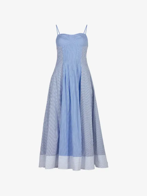 SIMKHAI  Vestido midi Chamberlain listrado