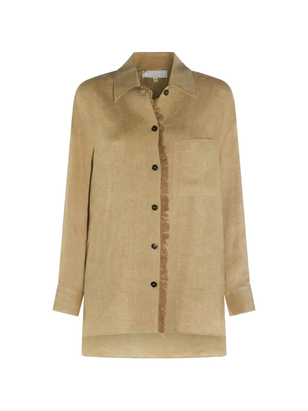 Antonelli fringed button shirt - Toni neutri
