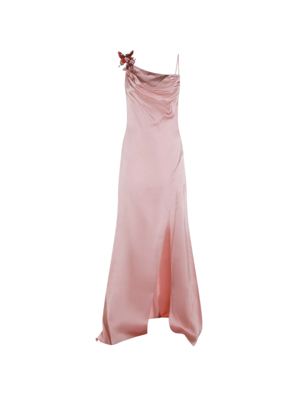 Blumarine butterfly appliqué draped gown dress - Rosa