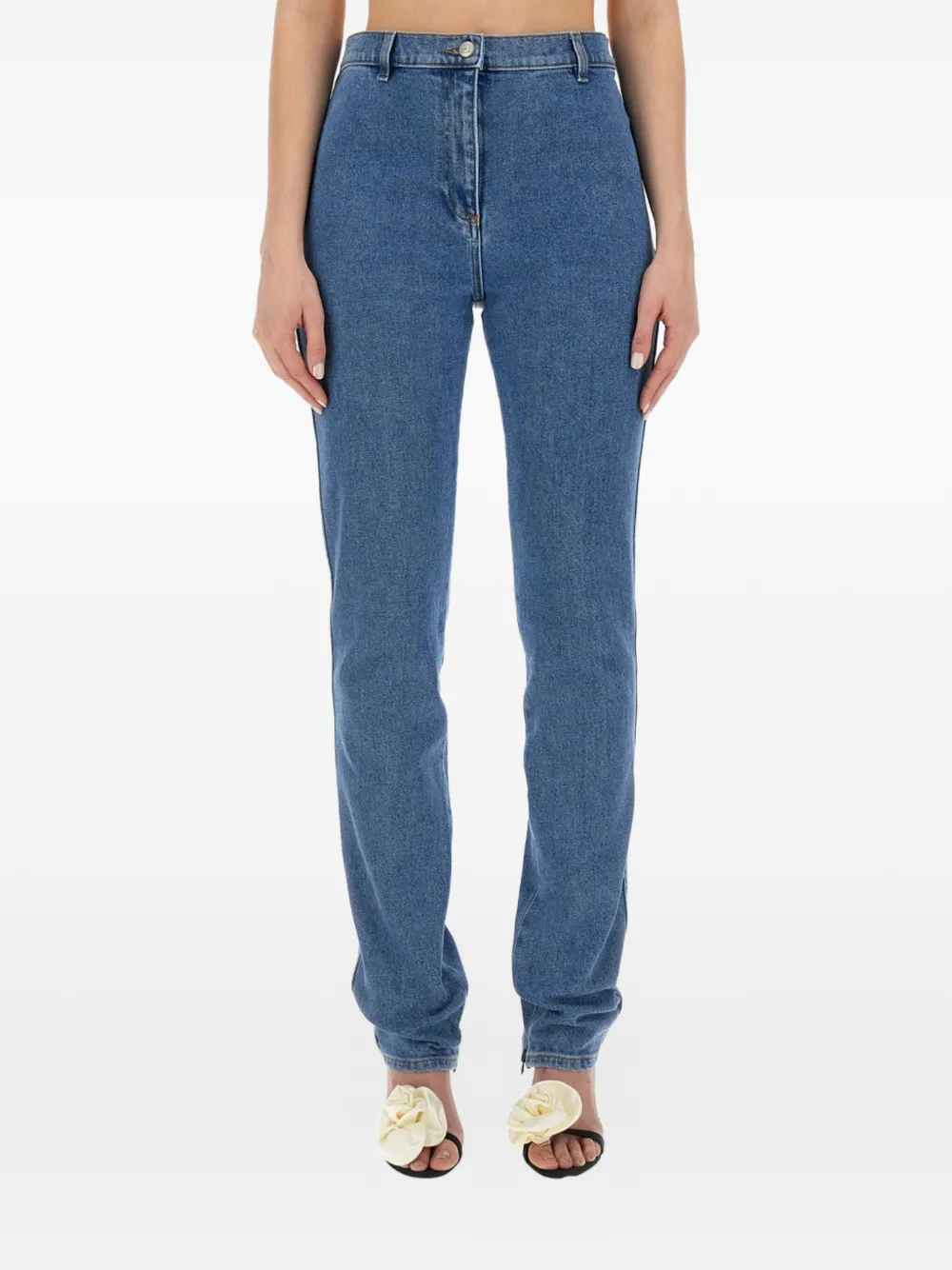 Magda Butrym belt-loop buttoned jeans - Blu