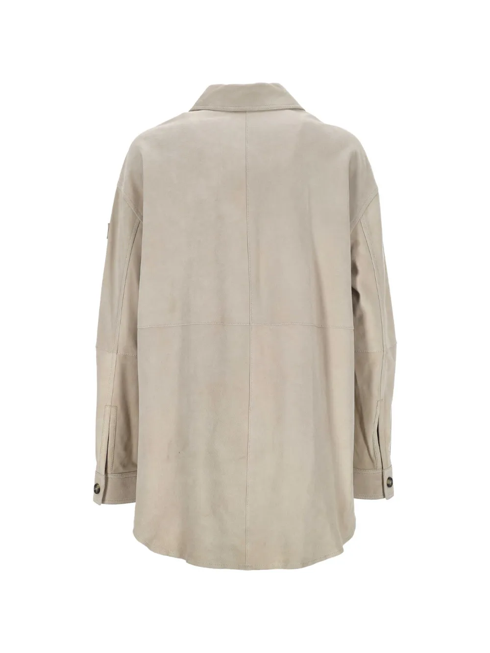 Peuterey Lya leren jack met lange mouwen Beige