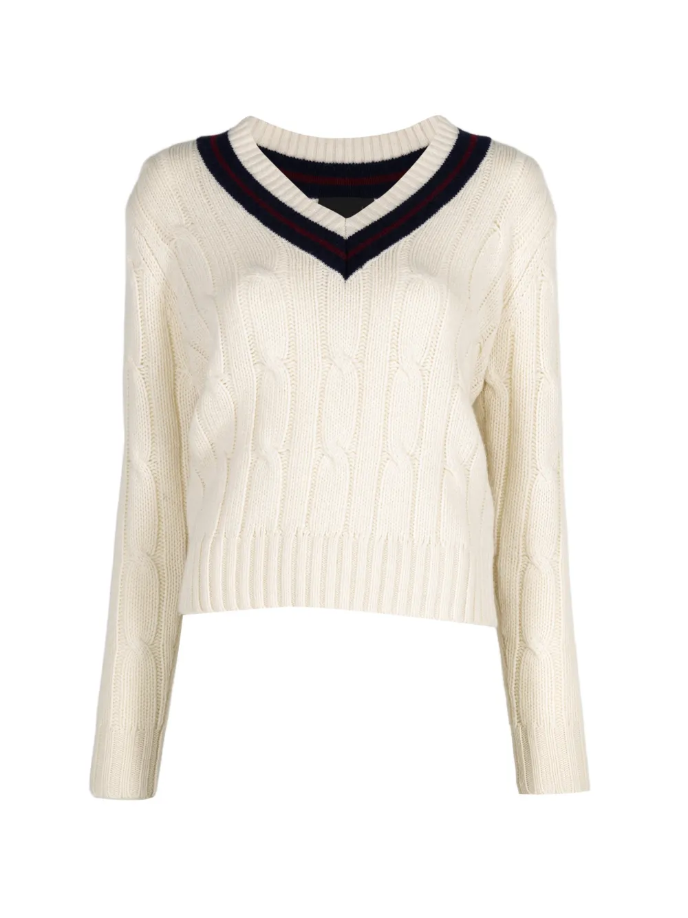 Nili Lotan Fabiana V-neck cable-knit sweater - Toni neutri