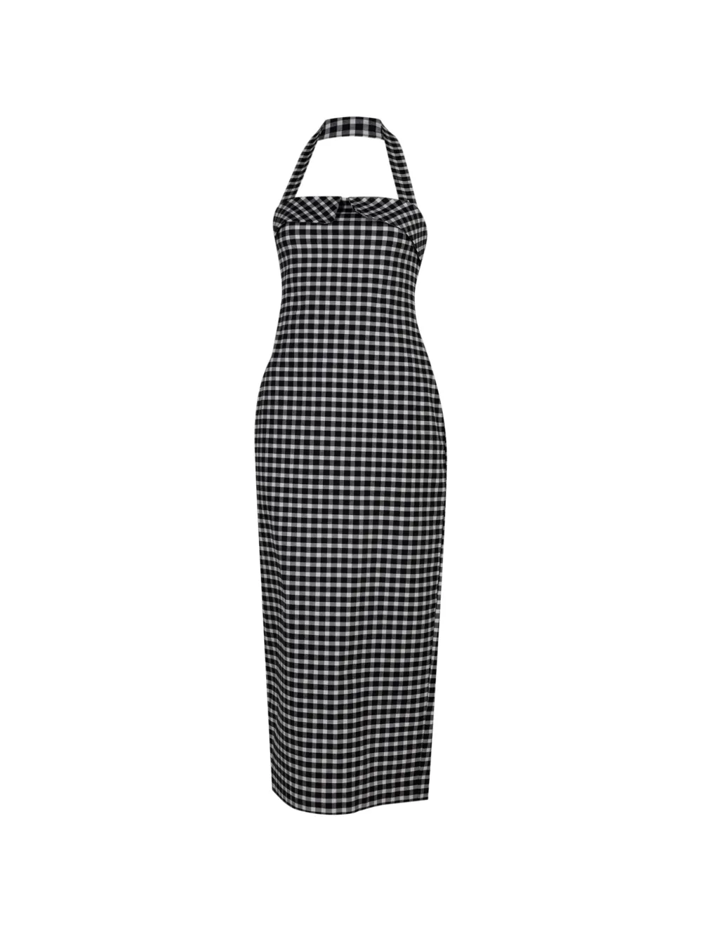 Posse Chiara halter gingham midi dress - Nero
