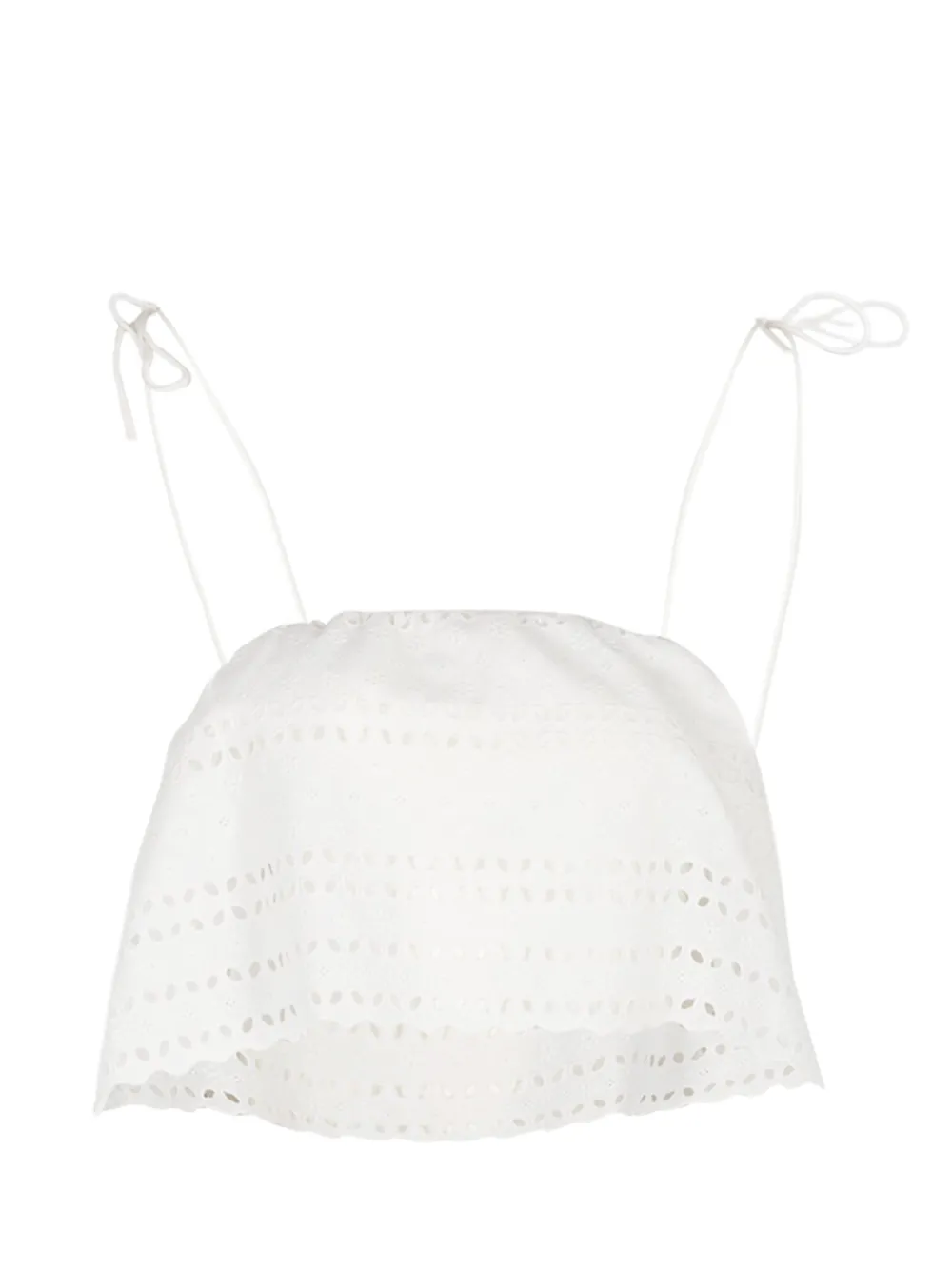 Faithfull the Brand broderie scalloped top - Bianco