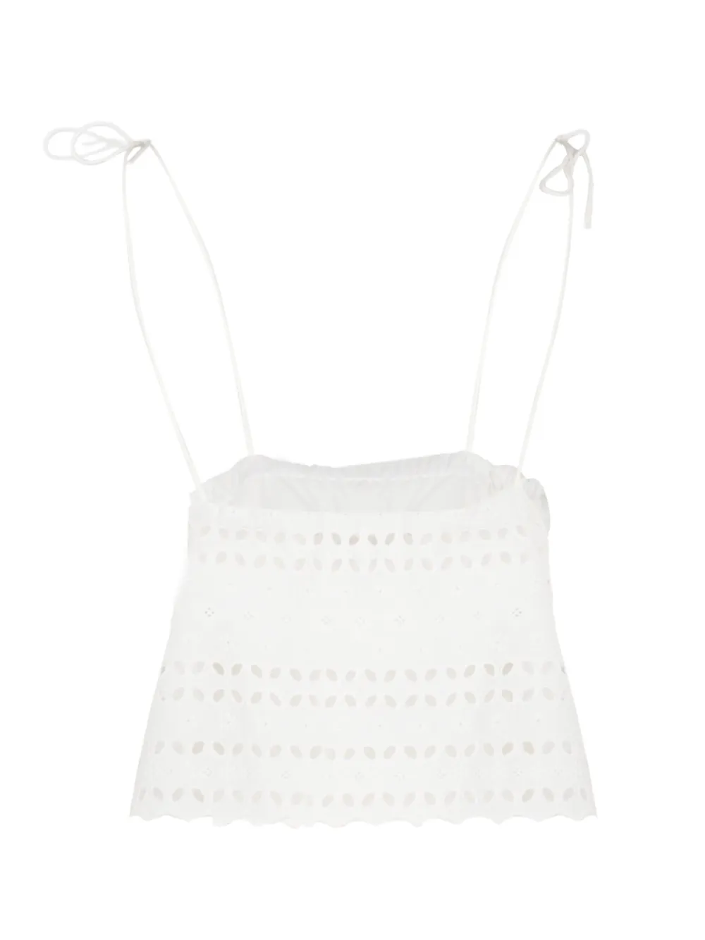 Faithfull Broderie gewelfde top Wit
