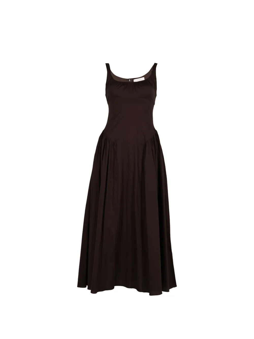 Faithfull the Brand Marcella shirred midi dress - Marrone