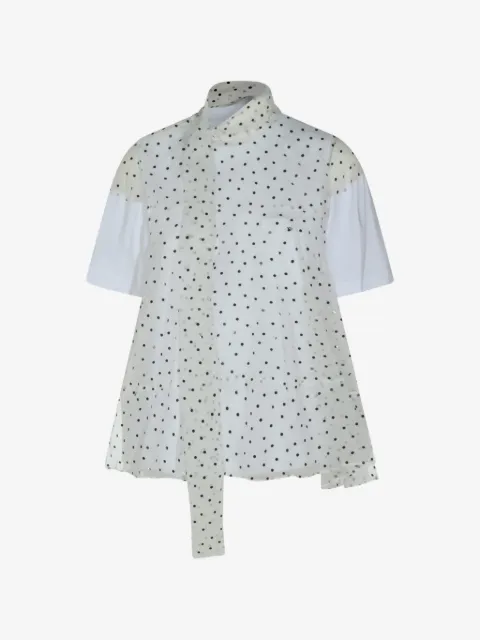 sacai blusa con motivo de lunares