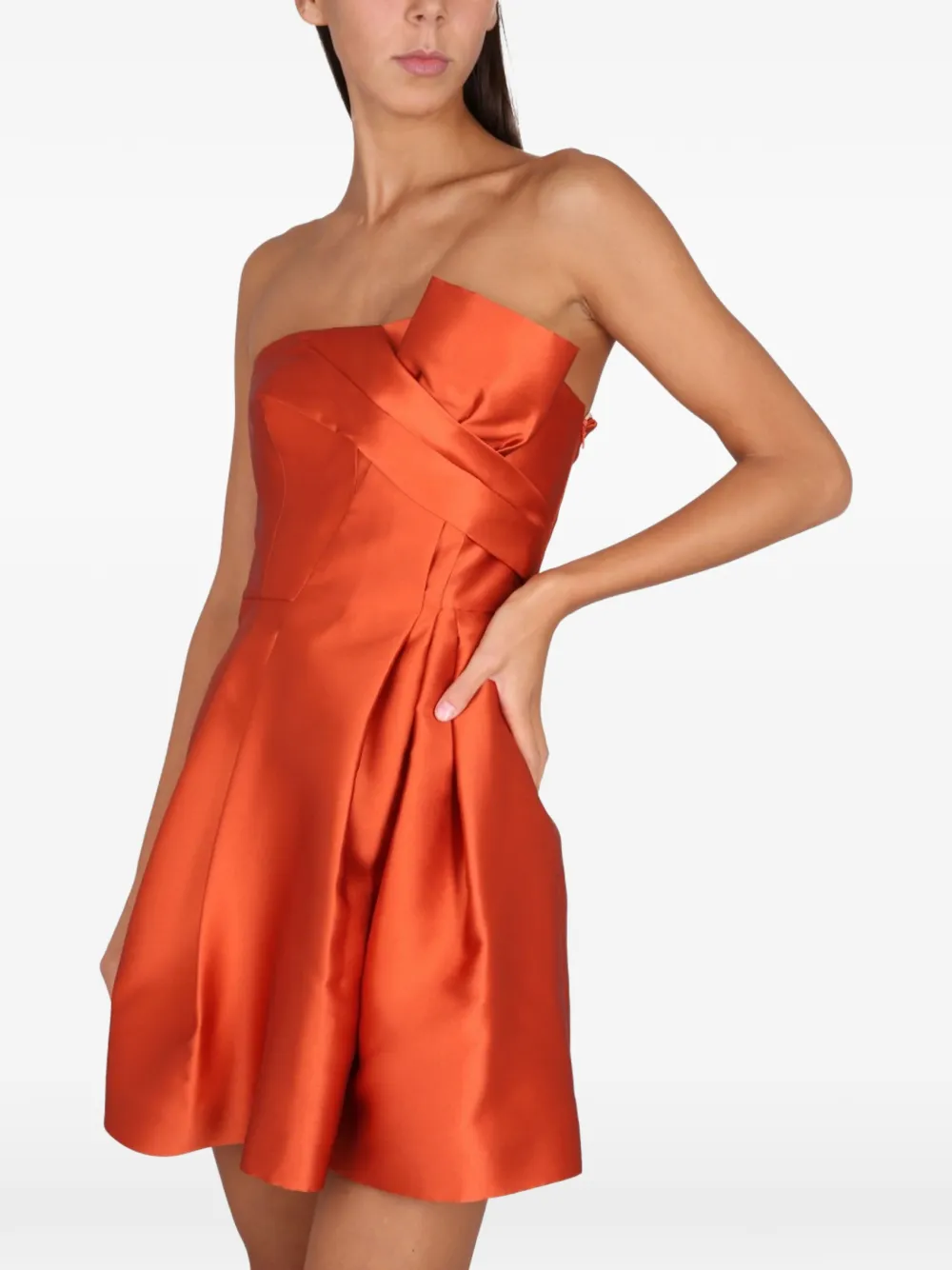 Alberta Ferretti strapless dress - Arancione