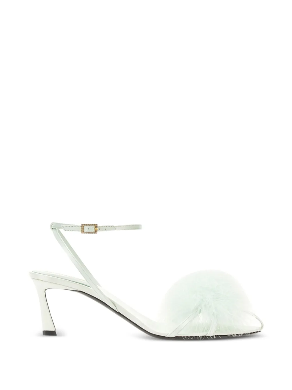 Saint Laurent Sandalen mit Federn - Grün