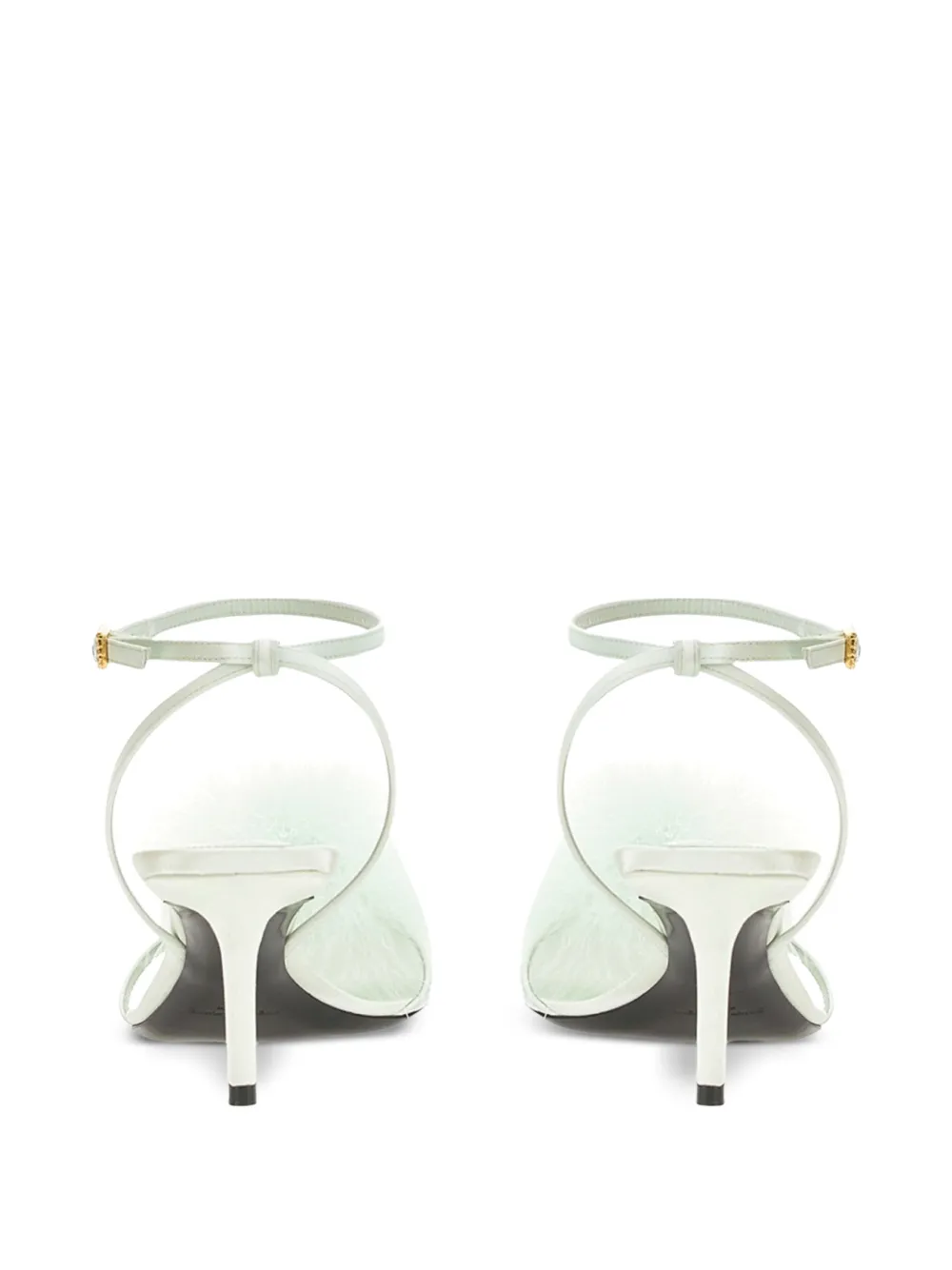 Saint Laurent Mae sandalen verfraaid met veren Groen