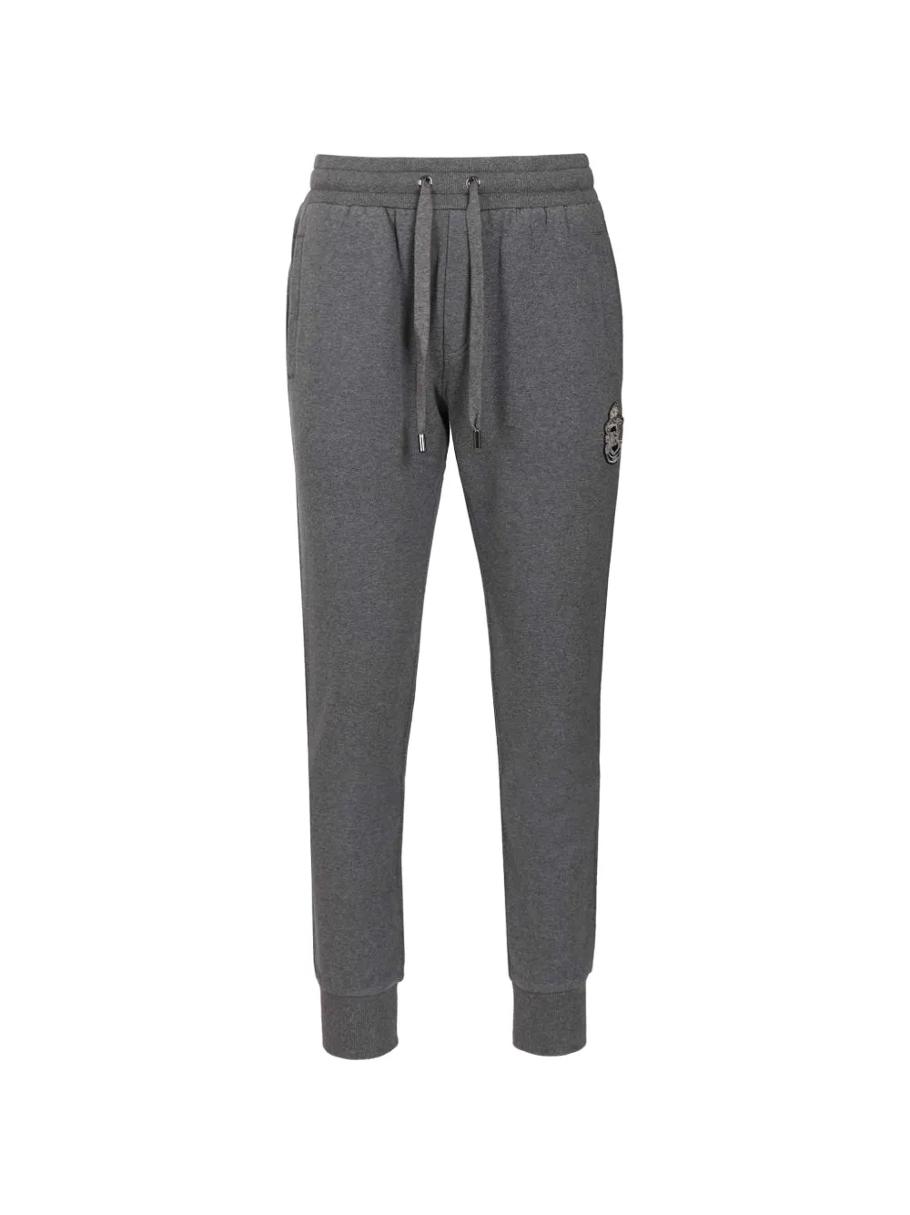 Dolce & Gabbana heraldic patch drawstring trousers - Grigio