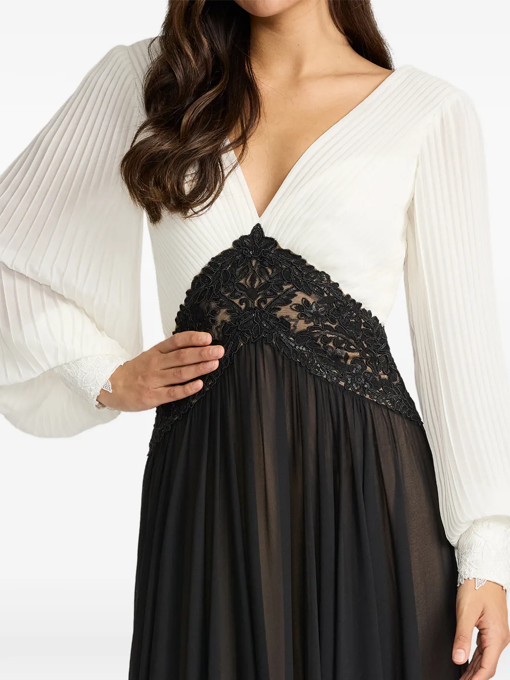 Tadashi Shoji Benulo geplooide maxi-jurk Zwart