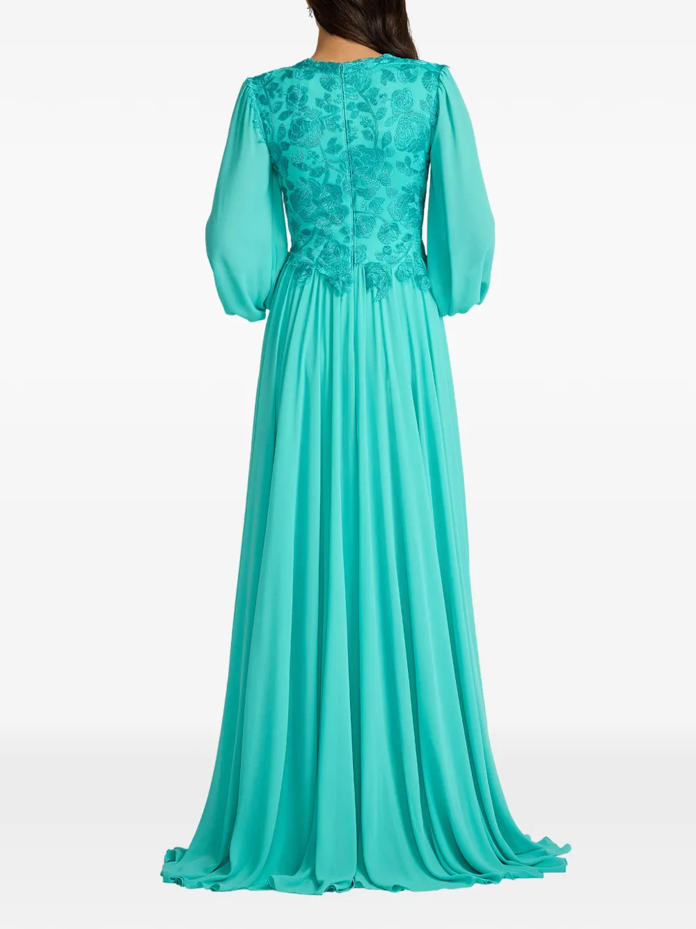 Tadashi Shoji Maxi-jurk met bloemenprint en V-hals Blauw