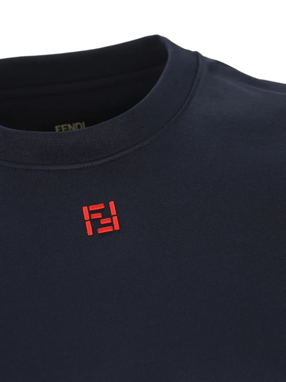 FENDI T-shirt met geborduurd logo Blauw
