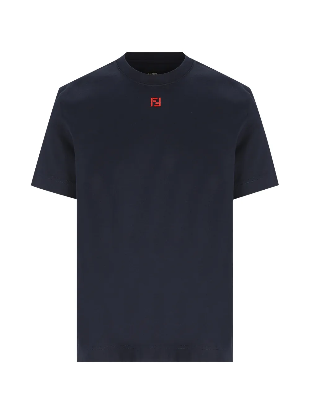 FENDI logo-embroidered T-shirt - Blu