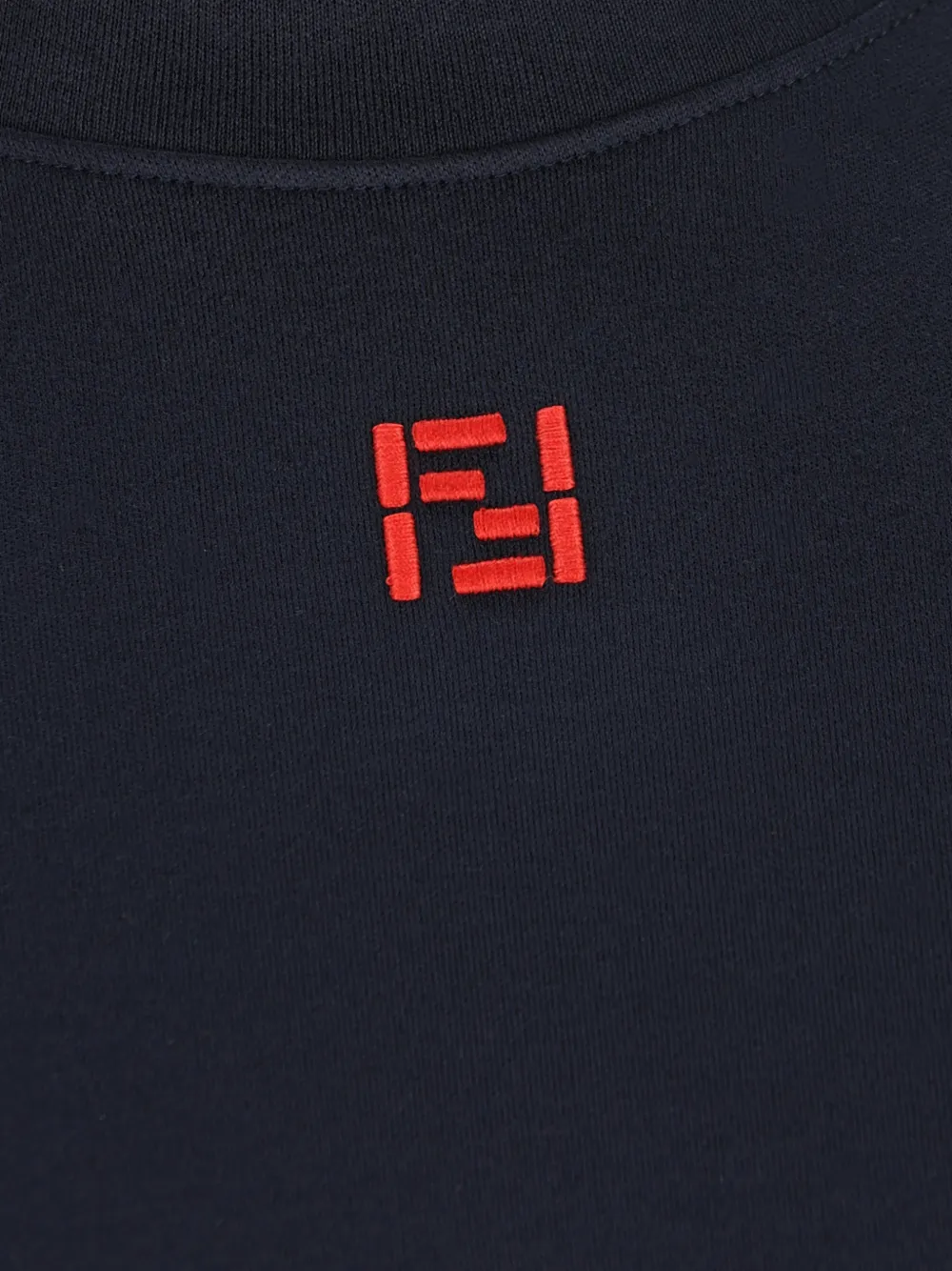 FENDI T-shirt met geborduurd logo Blauw