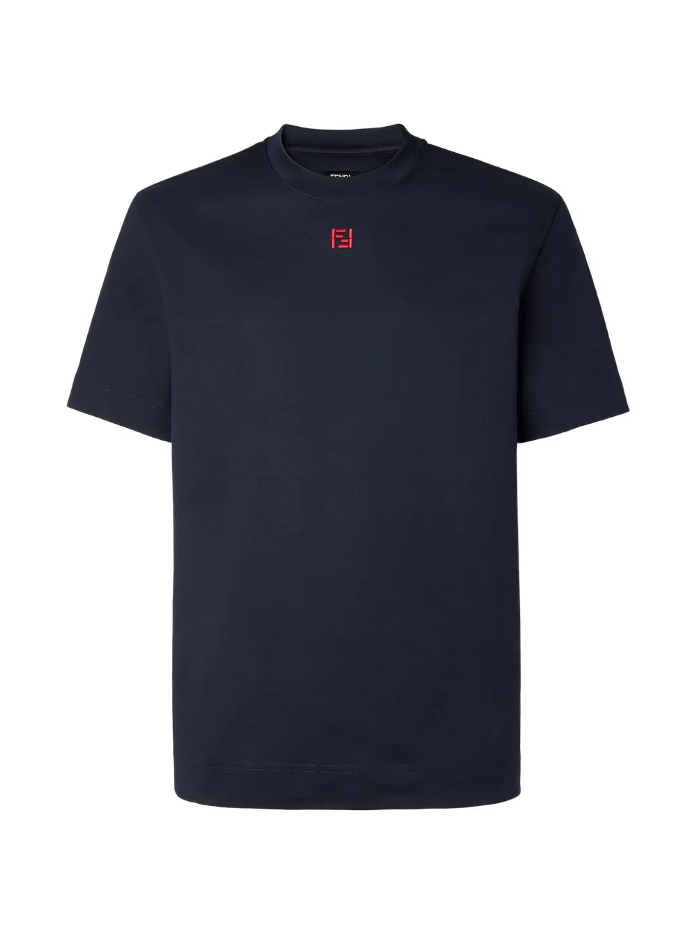 FENDI T-shirt met geborduurd logo Blauw