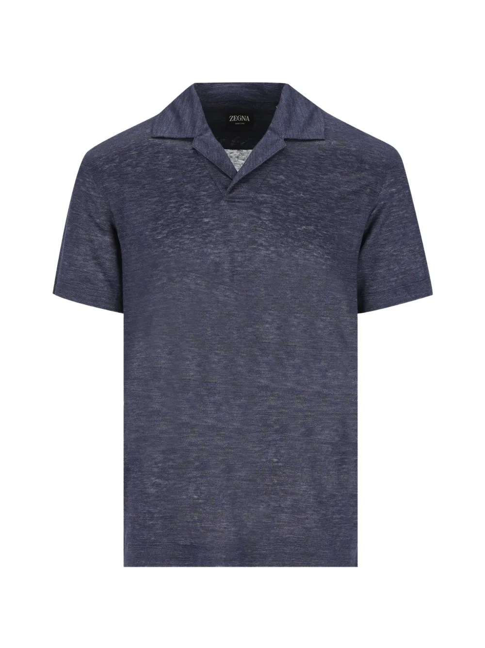 Zegna notched linen T-shirt - Blu