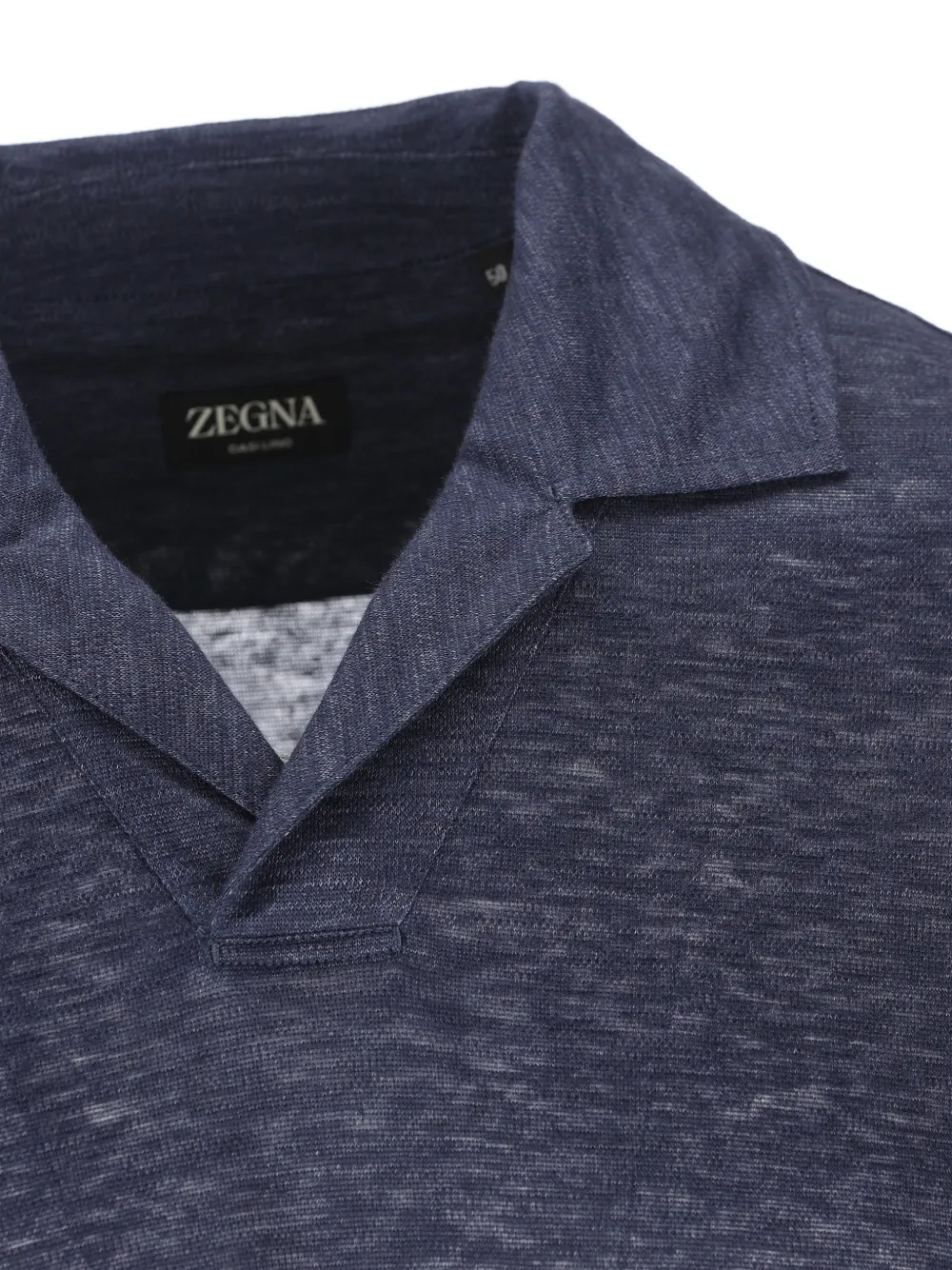 Zegna Gekerfde linnen T-shirt Blauw