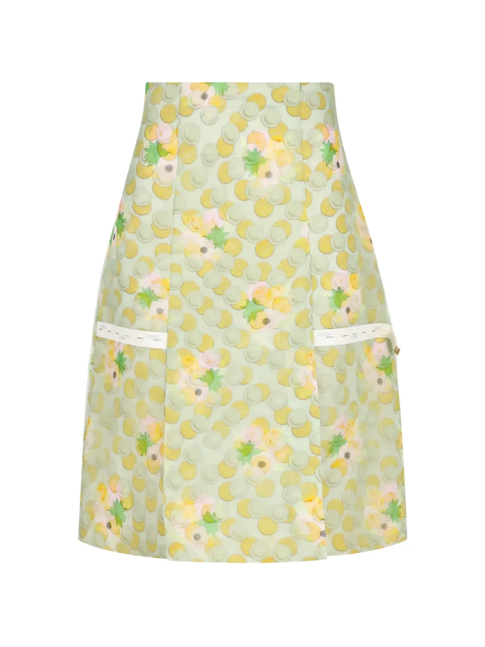 FENDI floral-print pocket midi skirt - Verde