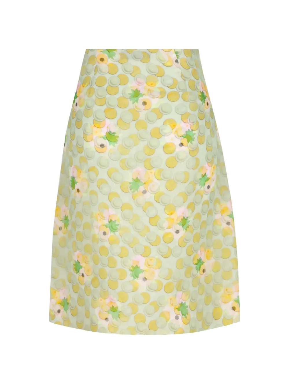  Fendi Floral-print Pocket Midi Skirt - Green 