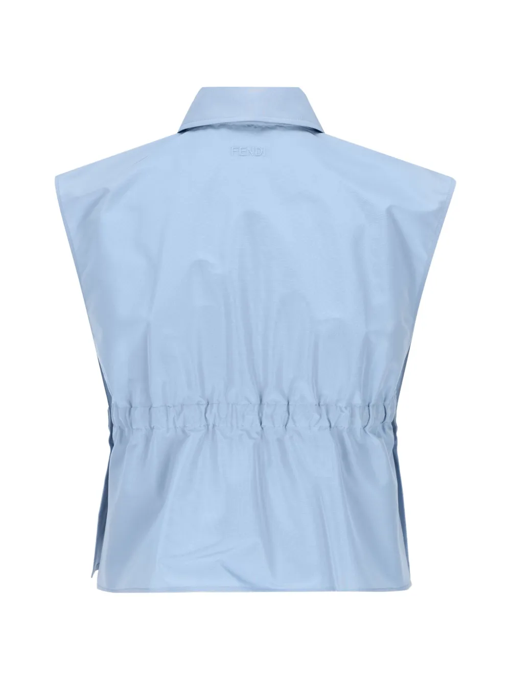  Fendi Camisa Plisada - Azul 