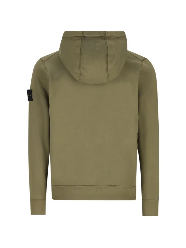 Stone Island Zip Hoodie | Green | FARFETCH JO