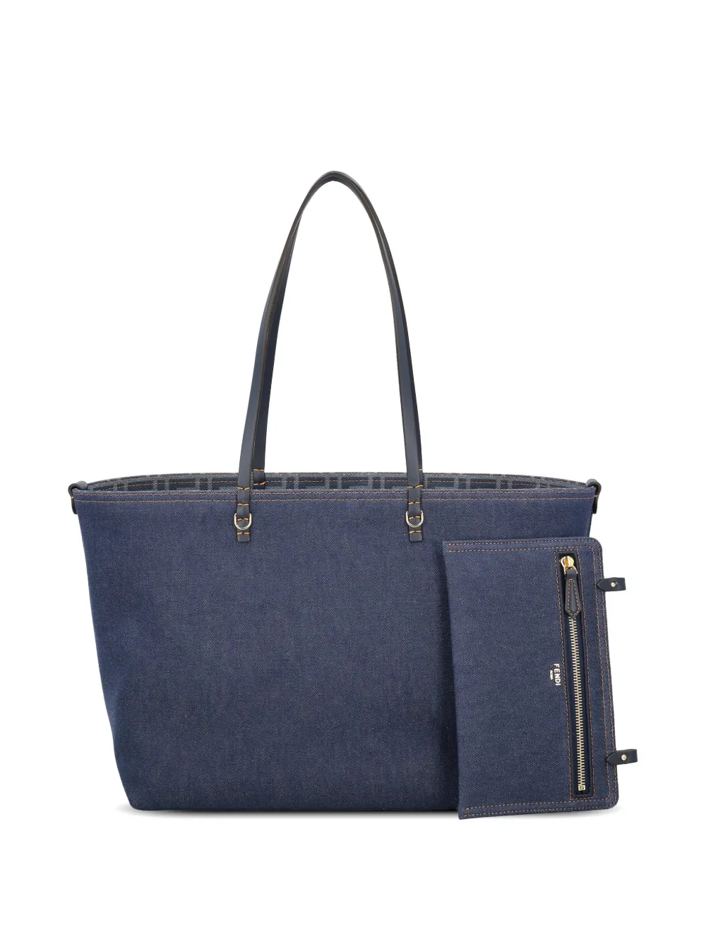 FENDI logo-pattern tote bag - Blu