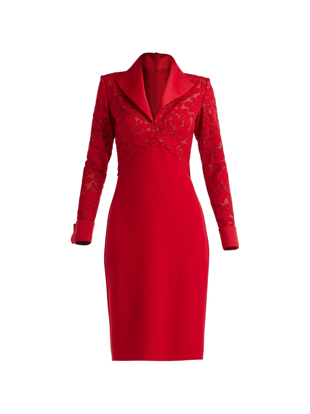 Tadashi Shoji Rovet floral-lace midi dress - Rosso