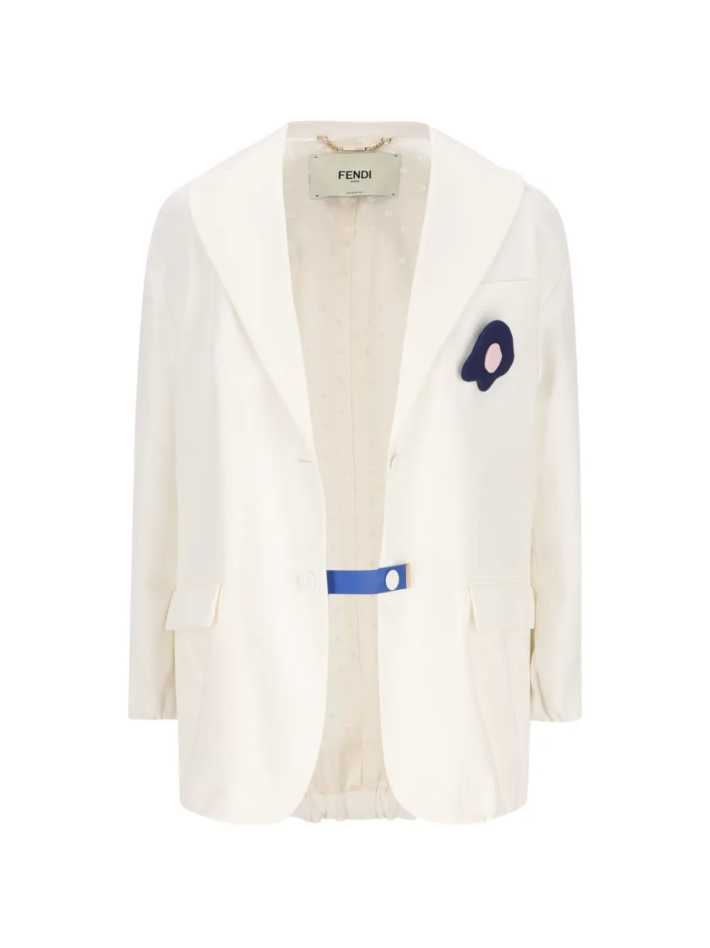 FENDI elasticated-hem blazer - Bianco